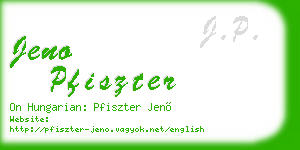 jeno pfiszter business card