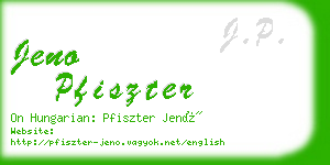 jeno pfiszter business card